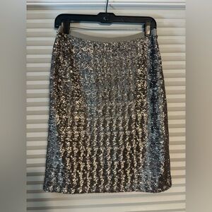 J. Jill Silver Sequin Pencil Skirt NWT
